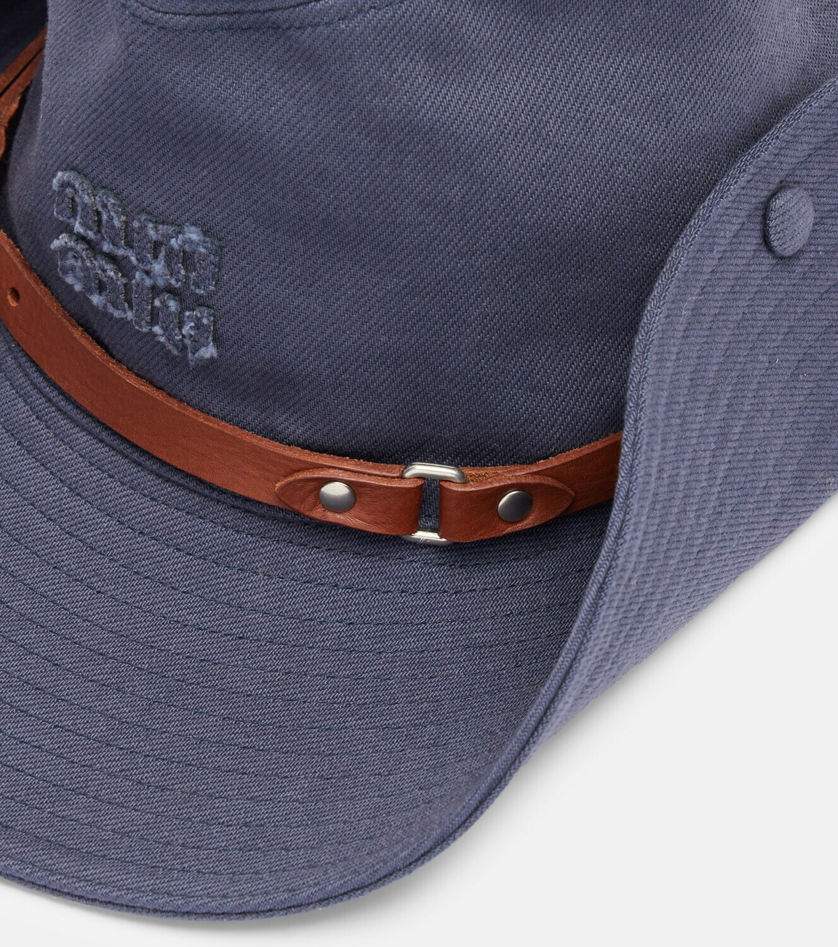 Miu Miu Leather-trimmed cotton cowboy hat