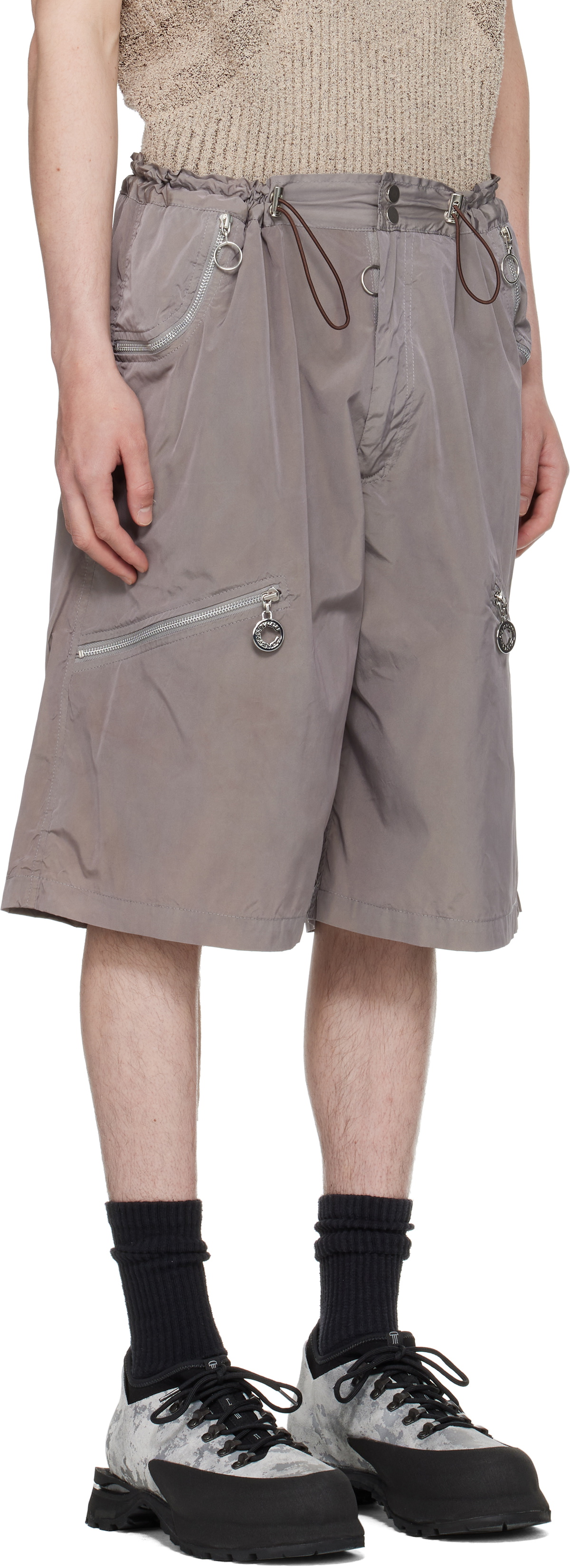 Charlie Constantinou SSENSE Exclusive Gray Nylon Essential Shorts