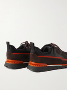 Berluti - Fast Treck Suede-Trimmed Scritto Venezia Leather and Nylon Sneakers - Brown