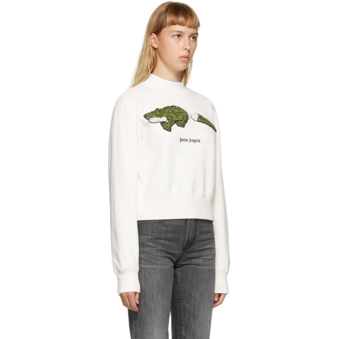 Palm Angels Off-White Croc Sweatshirt Palm Angels