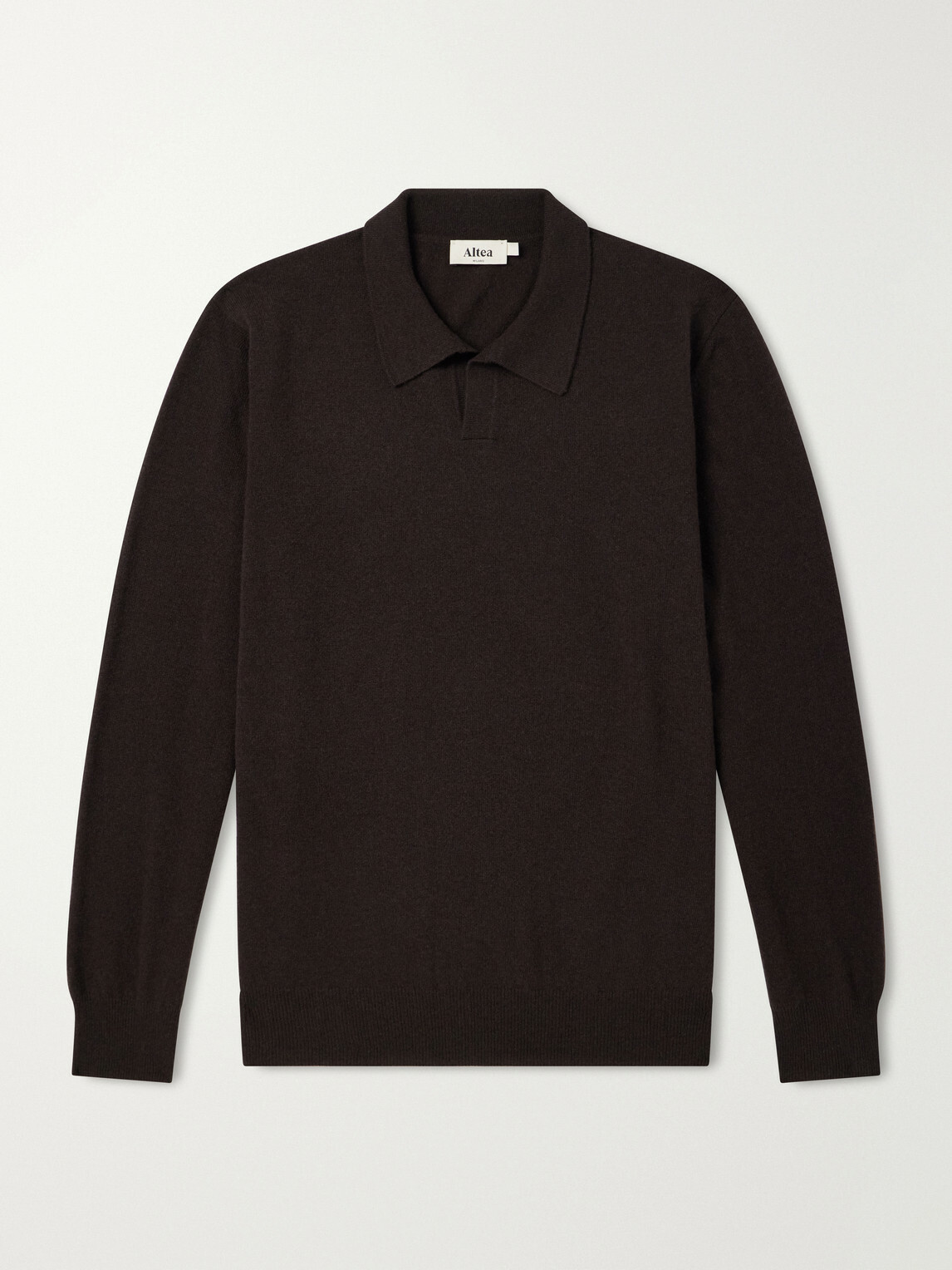 Altea - Virgin Wool Polo Sweater - Brown
