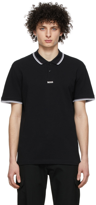 Photo: Boss Black Logo Contrast Polo