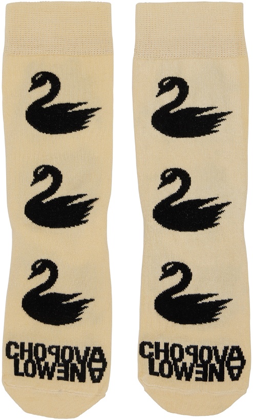 Photo: Chopova Lowena Yellow Short Swan Socks