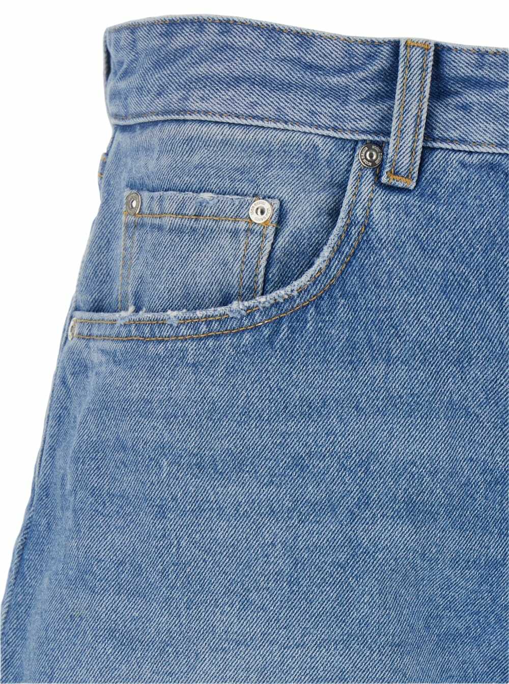 Icon Denim Light Blue Bermuda Pants With Wide Leg And Logo Patch On The Rear In Denim Man