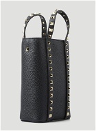 Roman Stud Pouch Handbag in Black