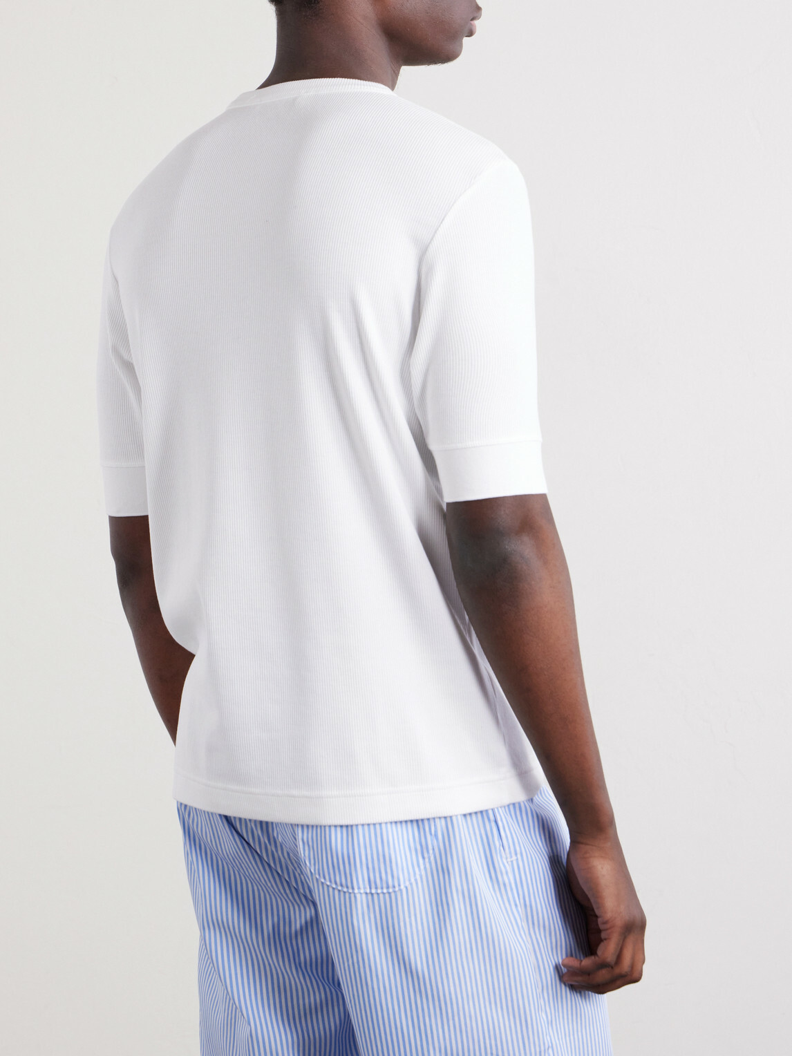 CDLP - Ribbed Lyocell and Cotton-Blend T-Shirt - White