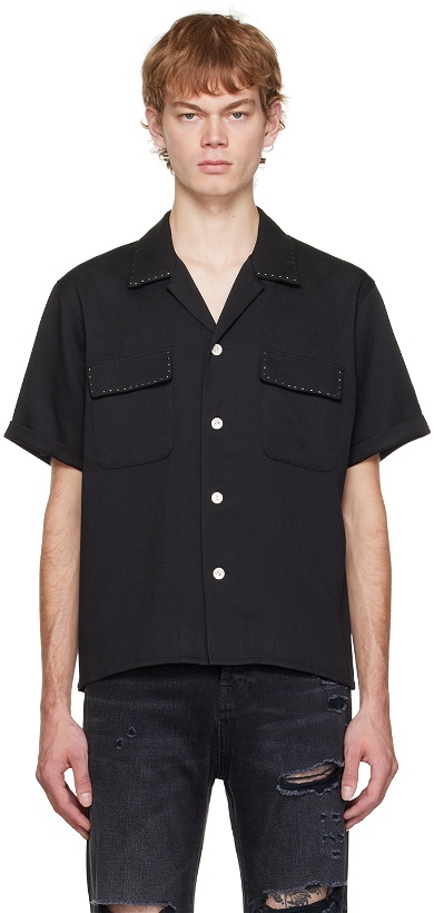 Photo: Second/Layer SSENSE Exclusive Black Pin Point Shirt