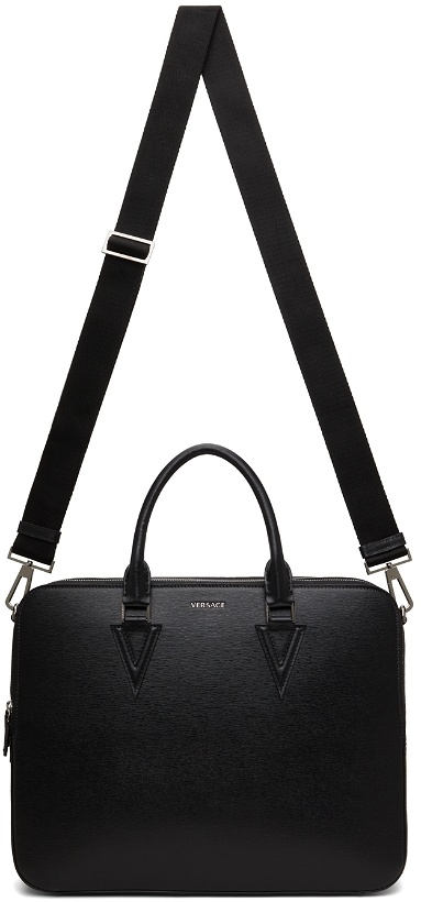 Photo: Versace Black V Leather Briefcase