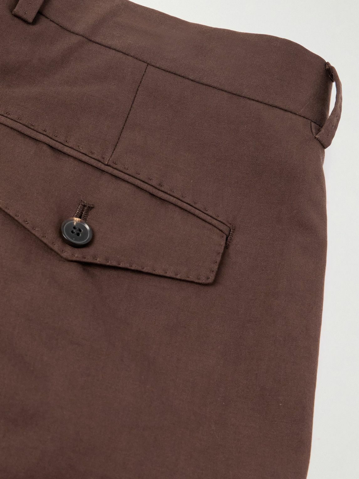 Paul Smith - Straight-Leg Cotton and Linen-Blend Trousers - Brown