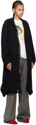 UNDERCOVER Black Soutien Collar Coat