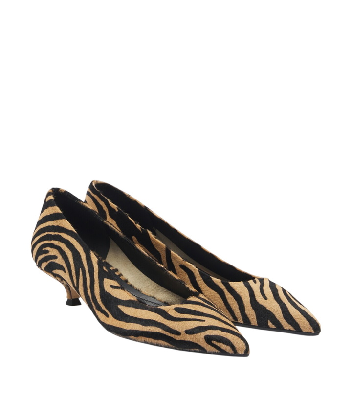 Photo: Aeyde Cari tiger-print calf hair pumps