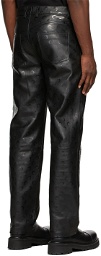 Marine Serre Black Moon Print Leather Pants