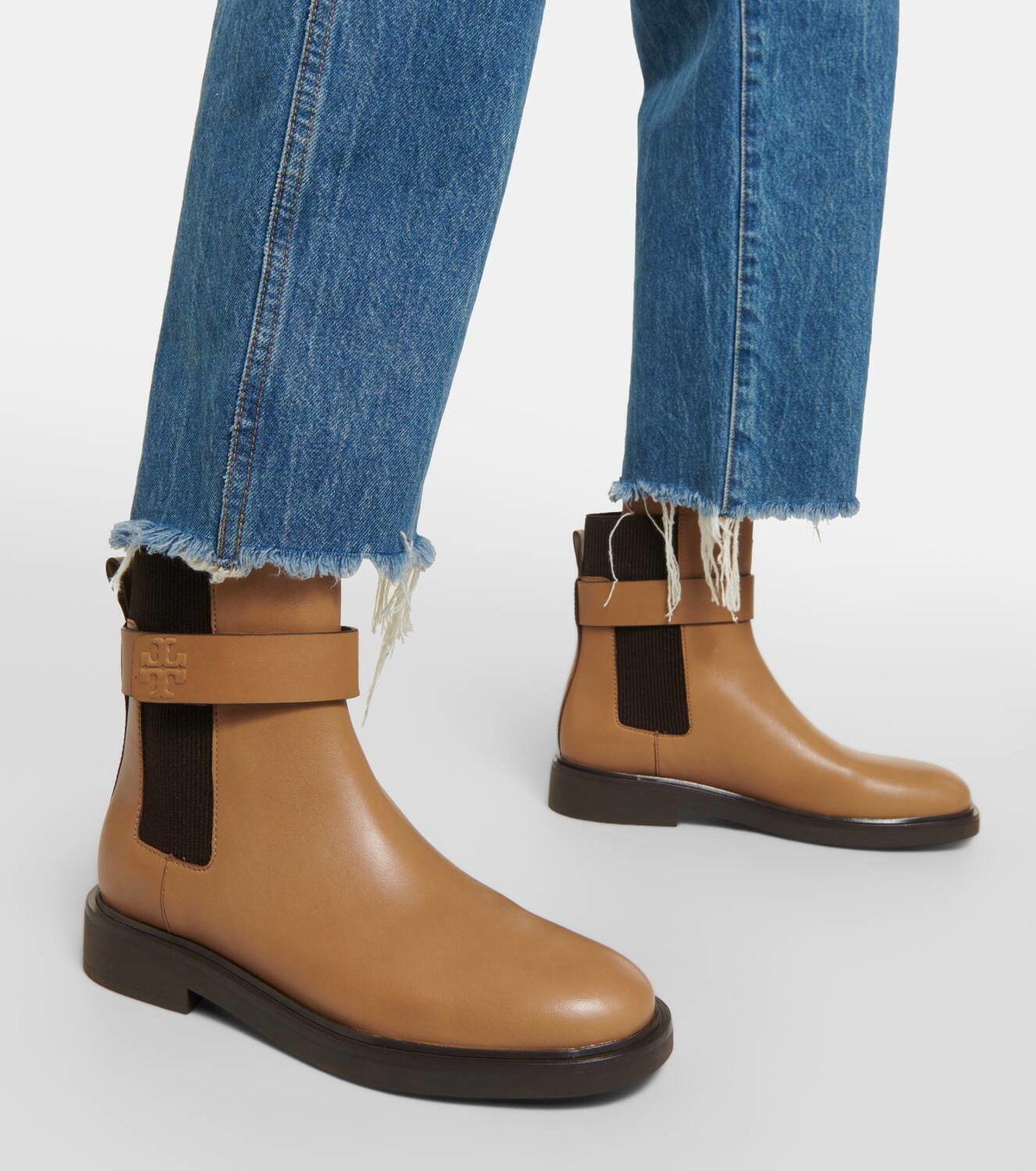 【Tory Burch】 Embossedレザー Chelseaブーツ Tory Burch Embossed leather Chelsea boots Tory Burch