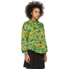 Versace Jeans Couture Green Leopard Barocco Print Shirt