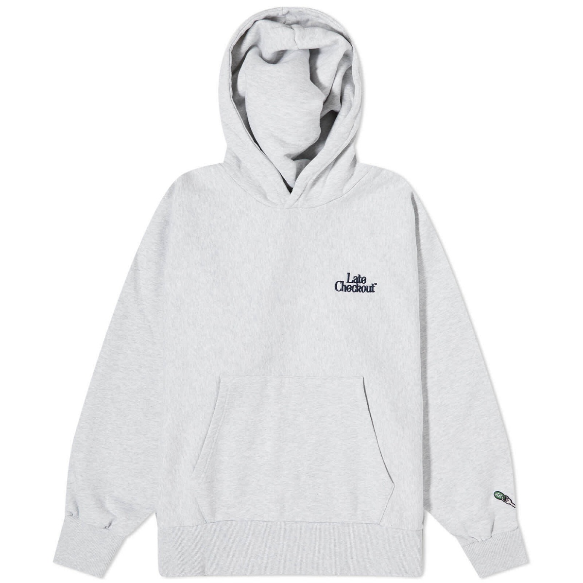 Photo: Late Checkout Logo Popover Hoodie in Grey
