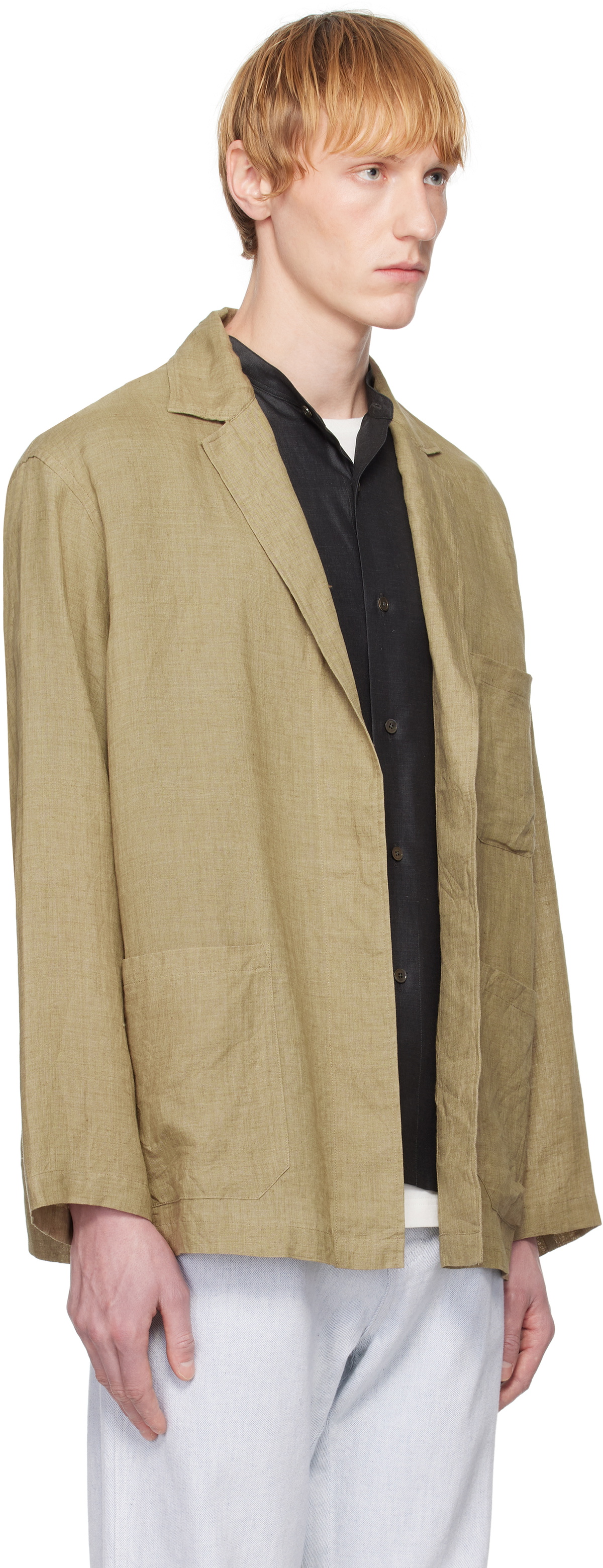YLÈVE Khaki Linen Blazer