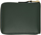 COMME des GARÇONS WALLETS Green Leather Classic Zip Wallet