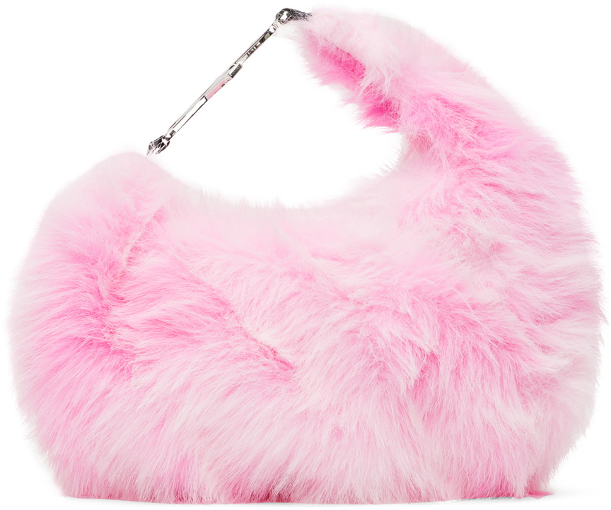 バッグ 1xblue pink fur bag 1XBLUE SSENSE Exclusive Blue Faux-Fur Bag 1XBLUE