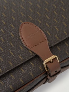 SAINT LAURENT - Leather-Trimmed Monogrammed Coated-Canvas Messenger Bag