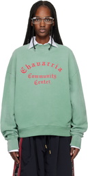 WILLY CHAVARRIA Green 'Chavarria Community Center' Standard Sweatshirt