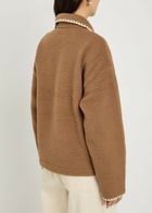 Varley Ruiko Whipstitch-trim Fleece Jacket Brown