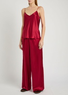 Olivia Von Halle Bliss Silk Pyjama set Red