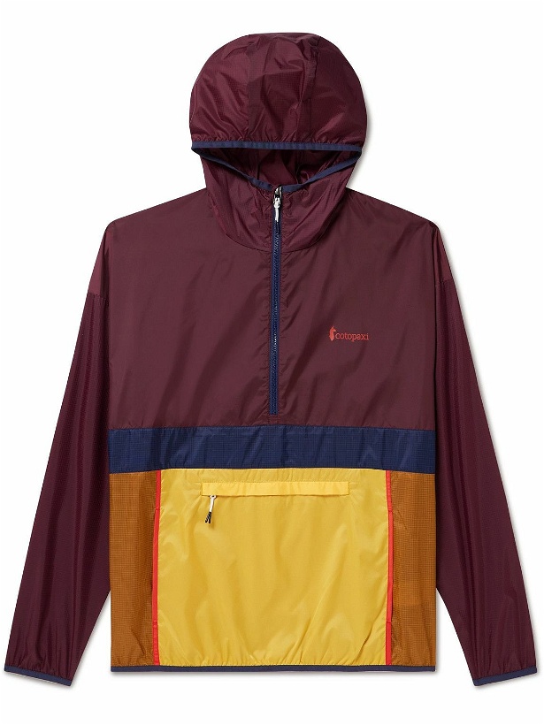 Photo: Cotopaxi - Teca Packable Colour-Block Shell Hooded Half-Zip Jacket - Brown