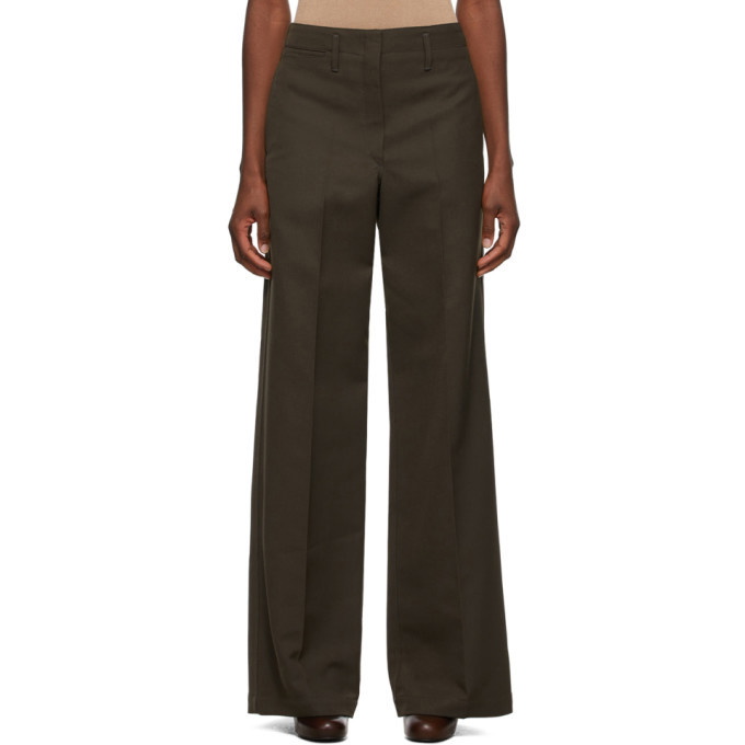 Lemaire Brown Wool Straight Trousers Lemaire