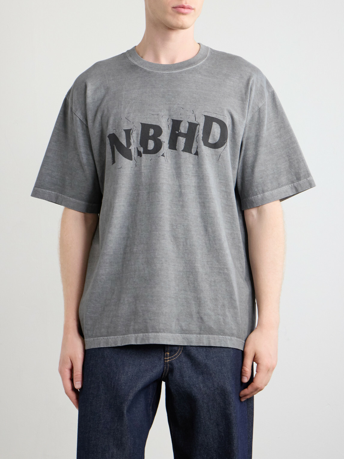Neighborhood - Logo-Print Cotton-Jersey T-Shirt - Gray