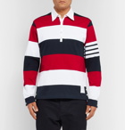 Thom Browne - Striped Cotton-Jersey Polo Shirt - Men - Red