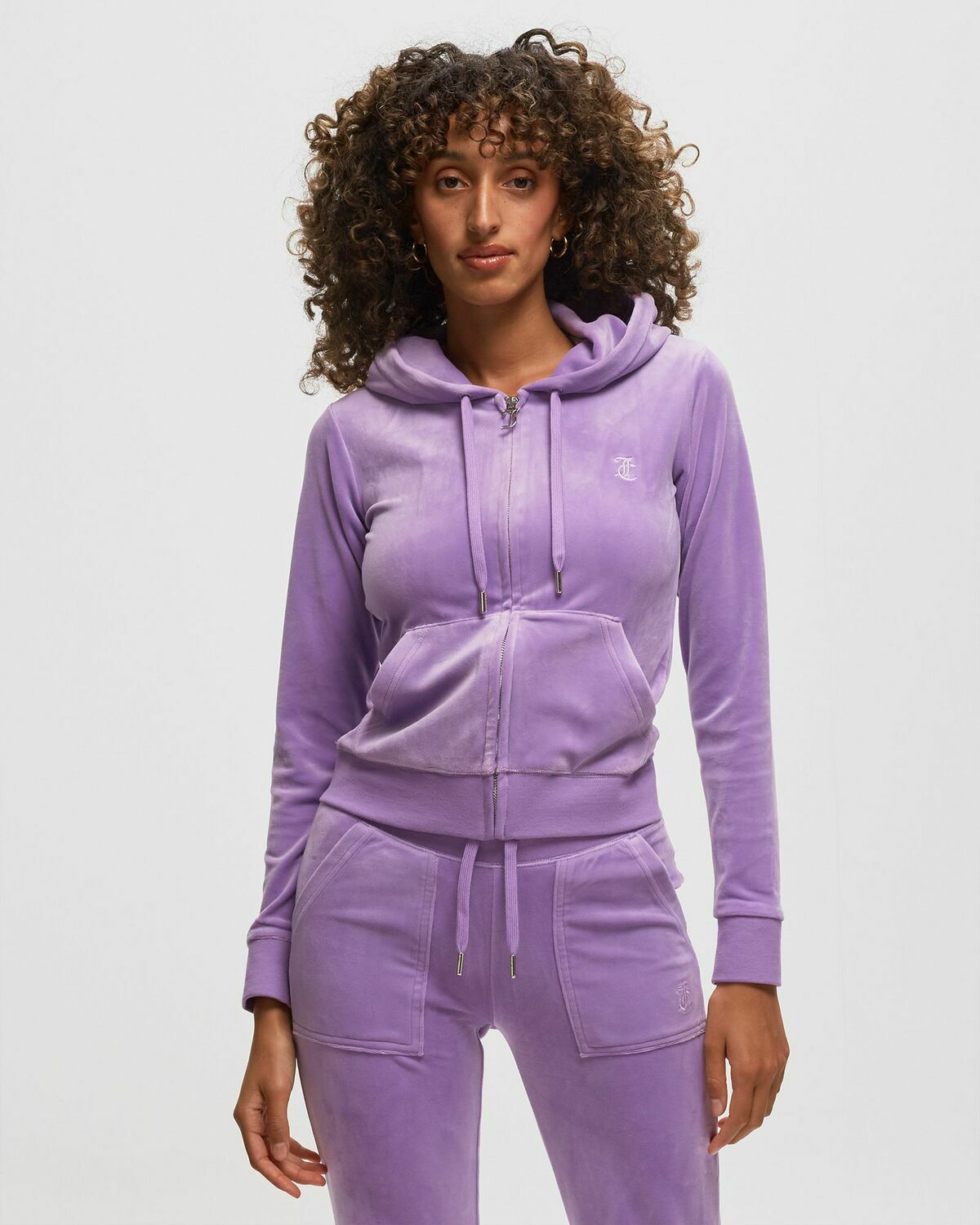Juicy Couture Classic Velour Robertson Zip Hoodie Purple Womens