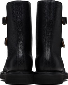 AURALEE Black Leather Work Boots