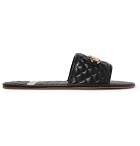 Gucci - Horsebit Quilted Leather Slides - Black