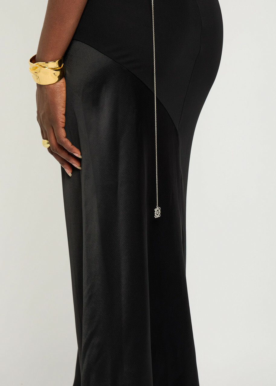 Loewe Draped Satin Gown Black