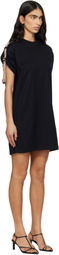 Burberry Black Check Trim Cotton T-shirt Minidress