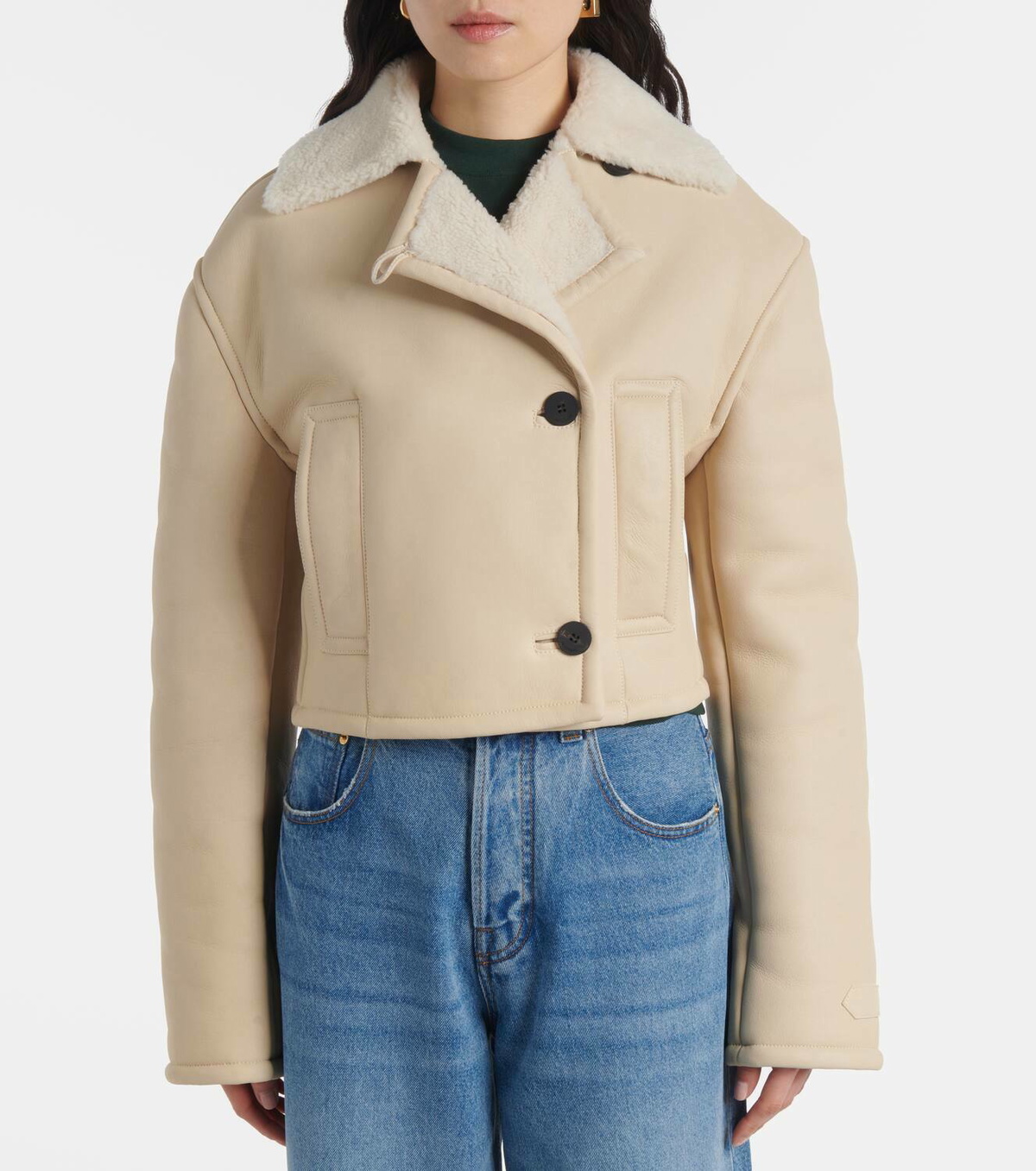 Jacquemus Marino cropped shearling jacket Jacquemus