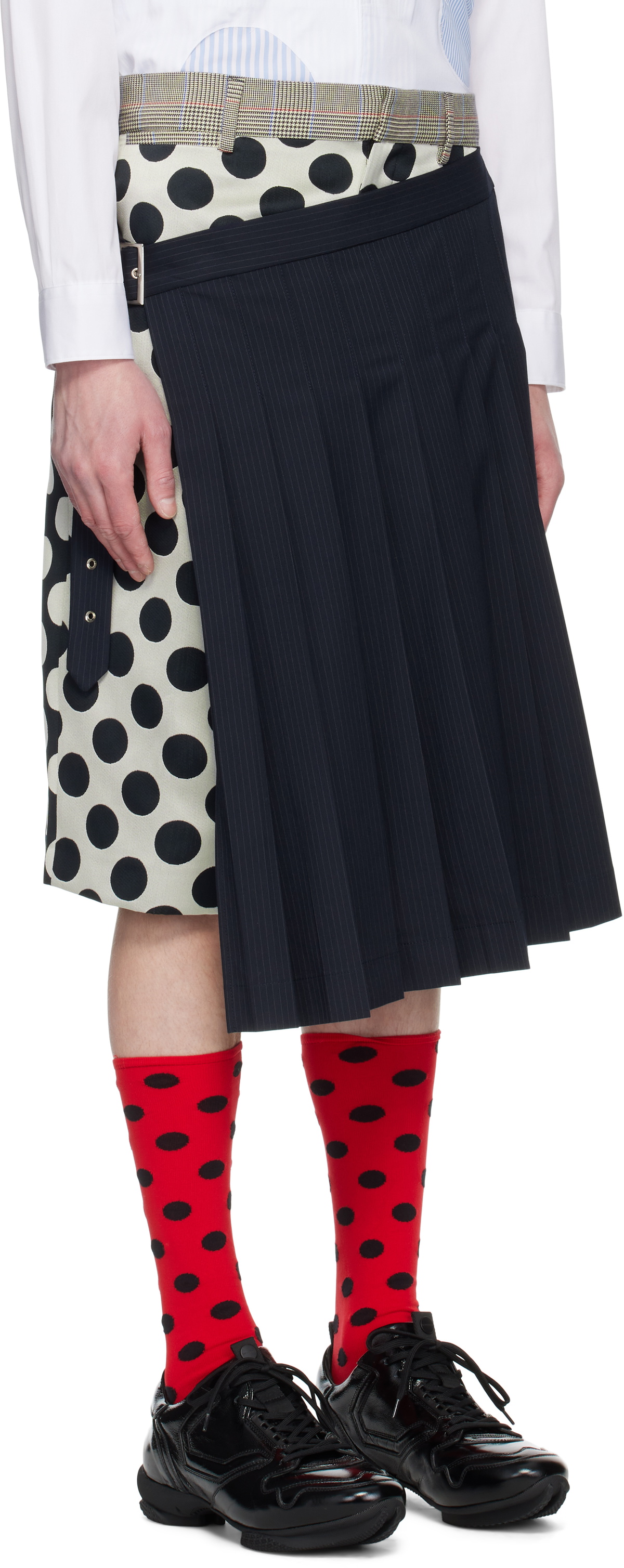 Charles Jeffrey LOVERBOY Navy & Beige Waisted Skort