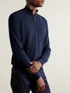 Canali - Slim-Fit Cashmere Half-Zip Sweater - Blue