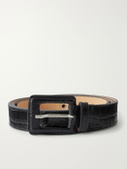 mfpen - Drivers 3cm Croc-Effect Leather Belt - Black