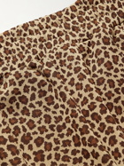 Palm Angels - Straight-Leg Striped Leopard-Print Jersey Track Pants - Neutrals