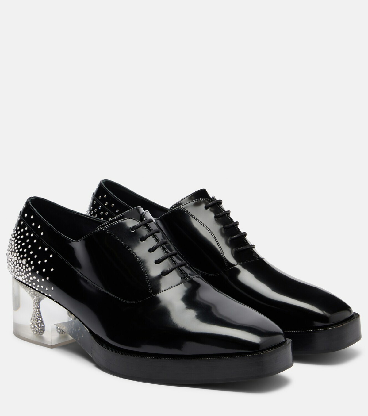 Noir Kei Ninomiya x Jimmy Choo crystal-embellished leather derby shoes