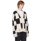 Rhude Black and White Check Hand-Knit Sweater