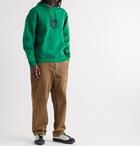 Stüssy - Embroidered Fleece-Back Cotton-Blend Jersey Hoodie - Green