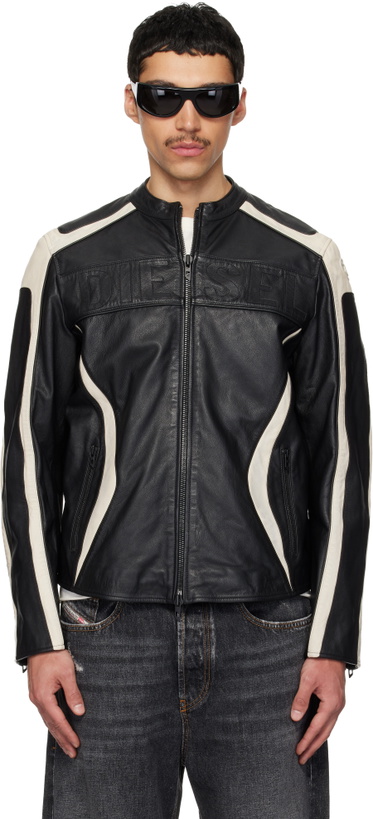 Photo: Diesel Black & Off-White L-Adam Leather Jacket