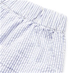 Barbour White Label - Striped Cotton-Seersucker Shorts - Blue