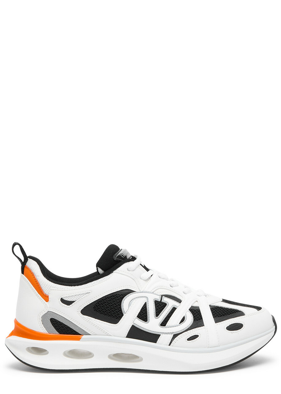 Valentino Vlogo Easyjog Panelled Mesh Sneakers White And Black