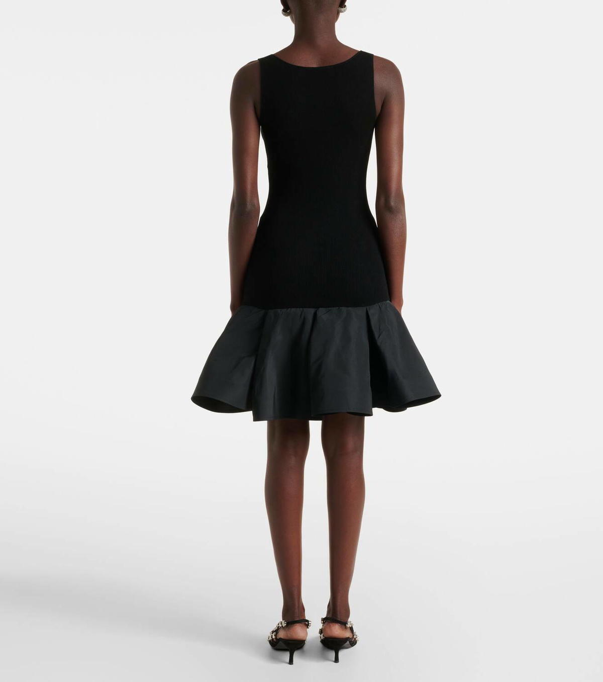 Nina Ricci Peplum cotton-blend midi dress