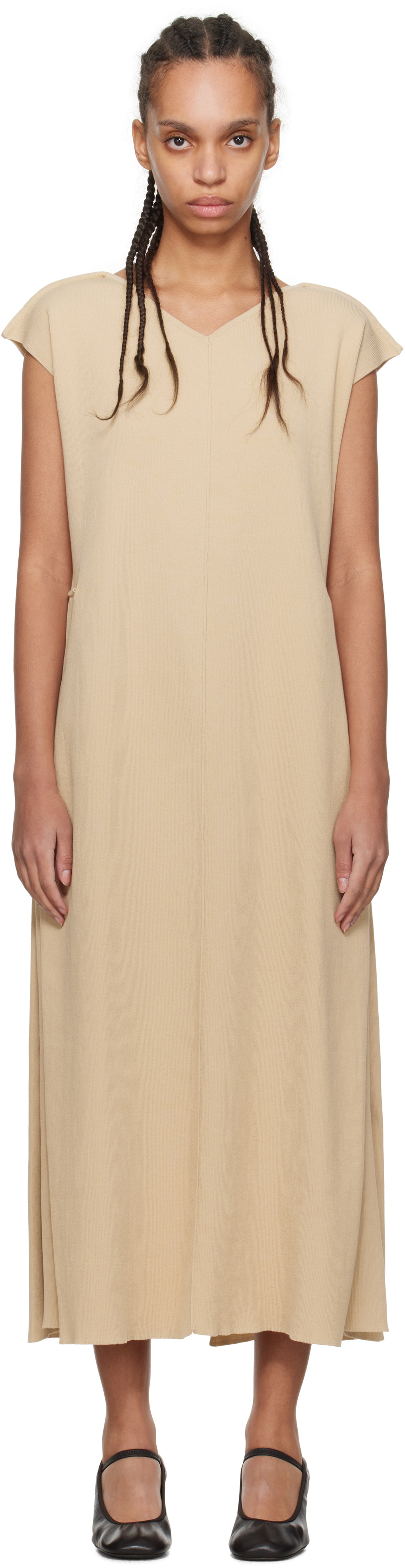 CASEY CASEY Beige Coste 2/2 Midi Dress