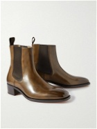 TOM FORD - Alec Burnished-Leather Chelsea Boots - Brown