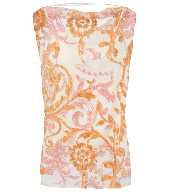 Photo: Xu Zhi Embroidered point d'esprit top
